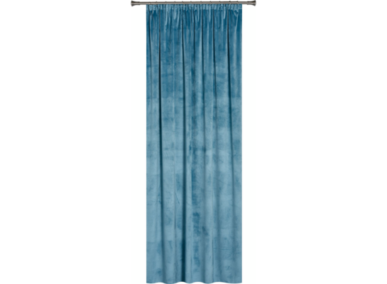 Zasłona z taśmą VELUTTO 140 x 260 cm niebieska