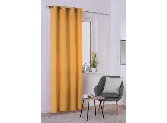 Zasłona z kółkami OXFORD 140 x 260 cm musztardowa