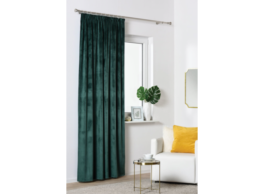 Zasłona z taśmą VELUTTO 140 x 260 cm zielona