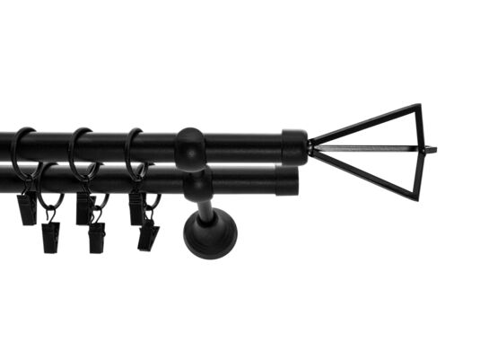 Karnisz kuty 16 mm czarny 2 TRIO 200 cm ROMANUM