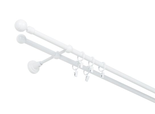 Karnisz podwójny 16/16 mm biały błysk 200 cm żabka paola
