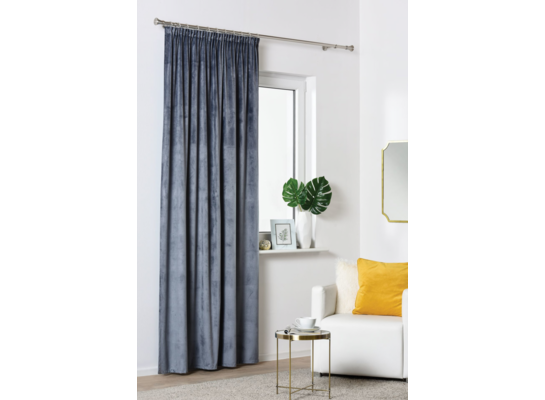 Zasłona z taśmą VELUTTO 140 x 260 cm szara