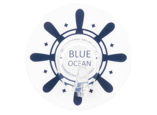 Wieszak pojedynczy MARINO 6,5 x 6,5 cm biało-niebieski