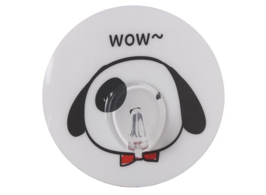 Wieszak pojedynczy WOW 8,5 x 8,5 x 2,5 cm biało-czarny