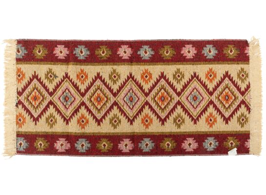 Dywan Kilim 60 x 120 cm bordo romby