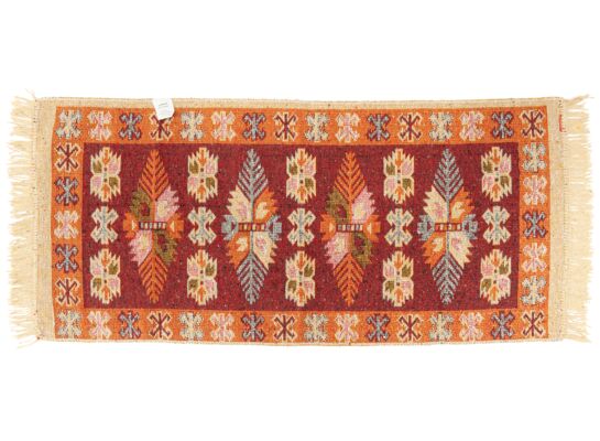 Dywan Kilim 60 x 120 cm bordo liście