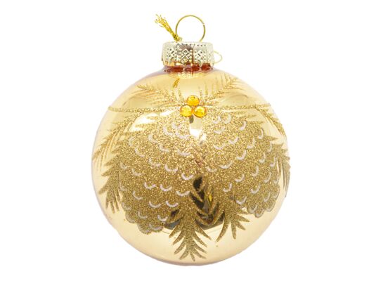 Bombka szklana złota 8 cm