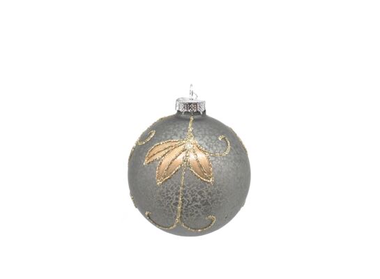Bombka szklana srebrno-złota 8 cm