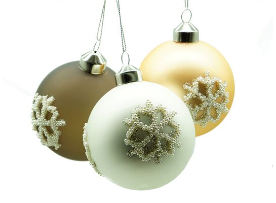 Bombka szklana śnieżynki mix kolorów 8 cm