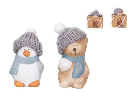 Figurka ceramiczna w torebce 3,8 x 3,2 x 7,8 cm mix