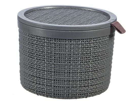 Koszyk okrągły z przykrywką JUTE 2 l ciemnoszary