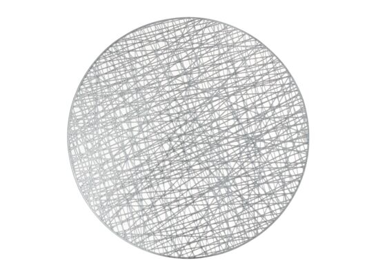 Mata stołowa okrągła PVC AM-GLAMOUR 38 cm srebrna ażur
