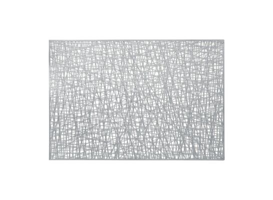 Mata stołowa prostokątna PVC AM-GLAMOUR 30 x 45 cm srebrna ażur