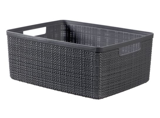 Koszyk prostokątny JUTE 12 l szary ciemny