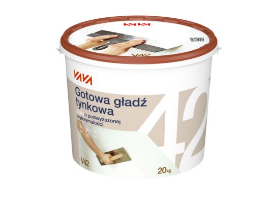 Gotowa gładź tynkowa biała o podwyższonej wytrzymałości V42 20 kg