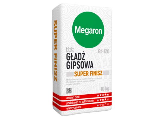 Gładź gipsowa biała SUPER FINISZ Gt-120 10 kg Megaron