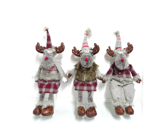 Figurka tekstylna siedzący Renifer 50,8 cm