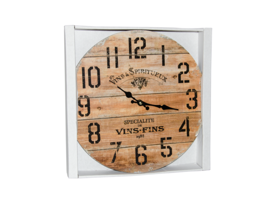 Zegar ścienny brązowy 34 cm