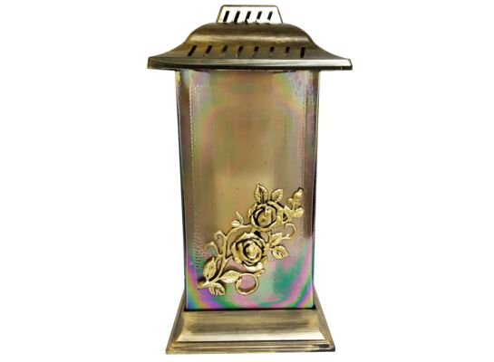 Znicz szklany 190 g 33 cm złoty