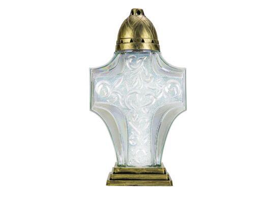 Znicz szklany 145 g 36 cm złoty