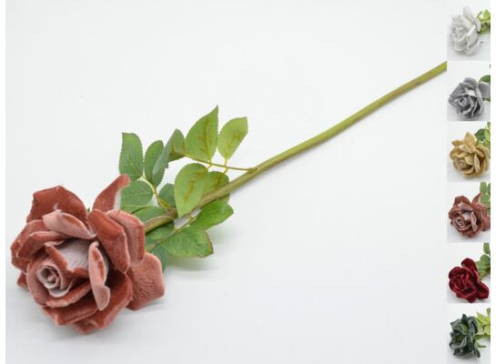 Róża welur 63 cm mix