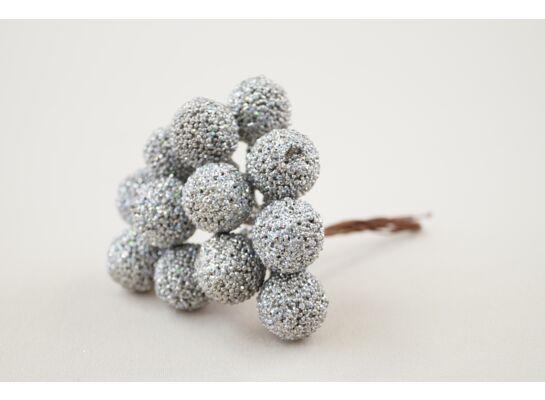 Dekoracja kulki na druciku 9 cm złoty / srebrny