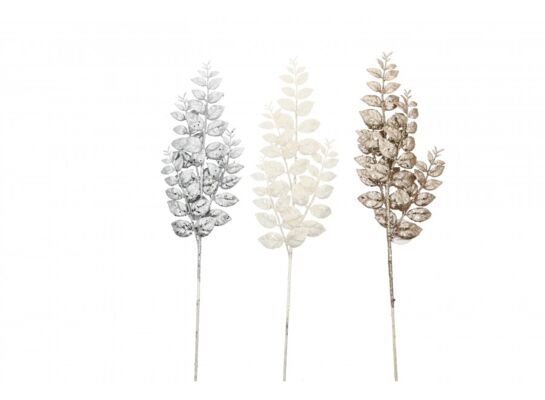 Gałązka liści brokatowa 71 cm mix