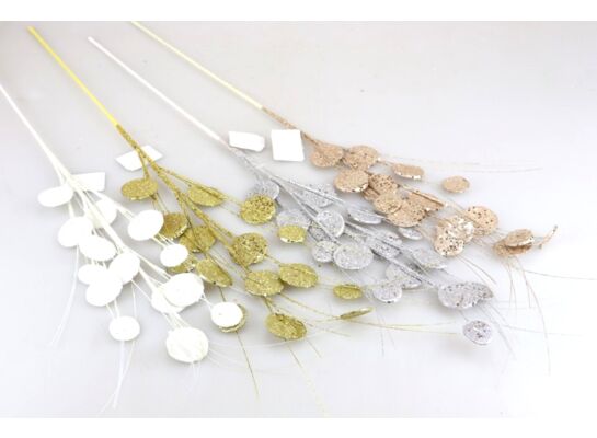 Gałązka ozdobna brokatowa 83 cm mix