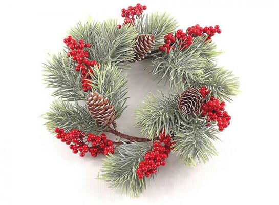 Stroik z jarzębiną i szyszkami 30 cm