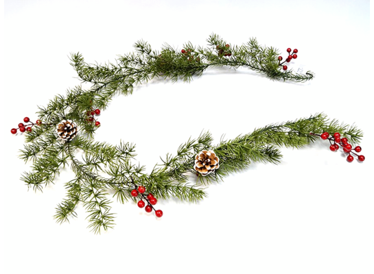 Girlanda z szyszkami i jarzębiną 155 cm