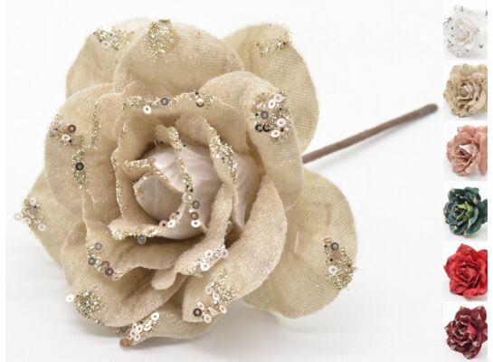 Róża na piku 19 cm mix