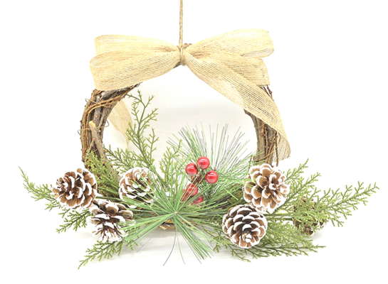 Sroik z kokardą i szyszkami  38 cm