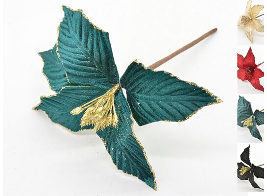 Poinsecja na piku 18 cm mix