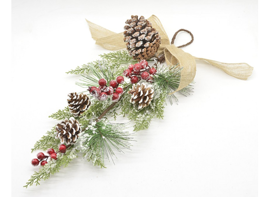 Stroik z szyszkami i jarzębiną 85 cm