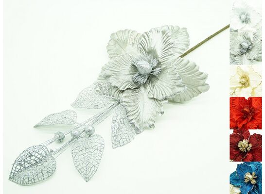 Gałązka ozdobna z kwiatem 60 cm mix