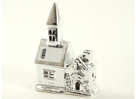 Domek ceramiczny srebrny