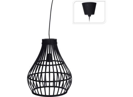 Lampa bambusowa 32 x 39 cm czarna
