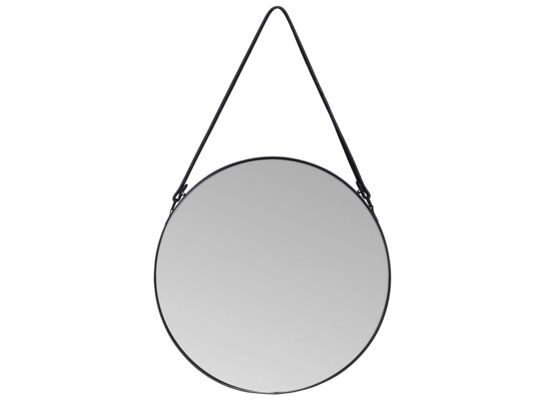 Lustro wiszące PERITO Ø30 cm czarne