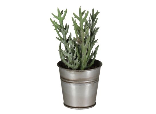 Sztuczny kwiat w doniczce metalowej sukulent 2 16 cm