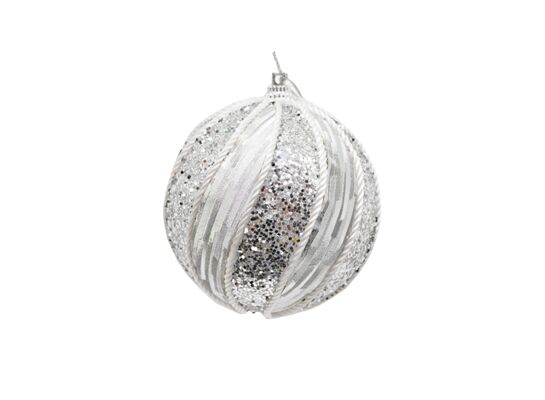Bombka styropianowa srebrna 8 cm