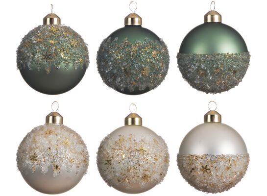 Bombka szklana dekorowana 8 cm 3 wzory