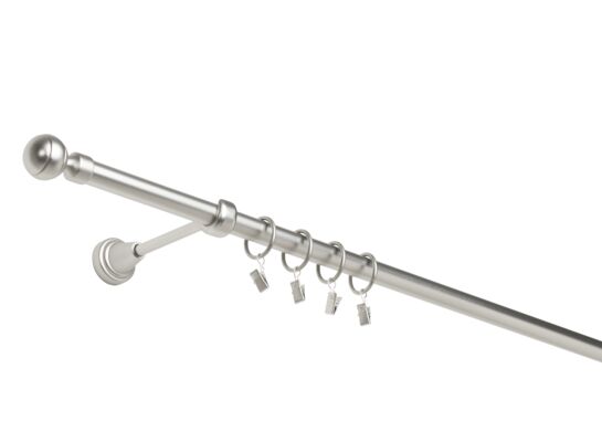 Karnisz pojedynczy 19 mm chrom mat 200 cm żabka paola