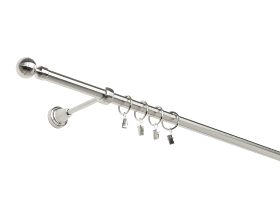 Karnisz pojedynczy 19 mm efekt stali 200 cm żabka paola