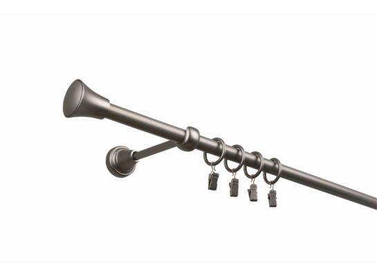Karnisz pojedynczy 19 mm srebro mat 200 cm żabka prince