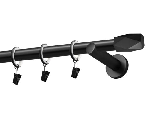 Karnisz pojedynczy Hex 19 mm czarny 240 cm