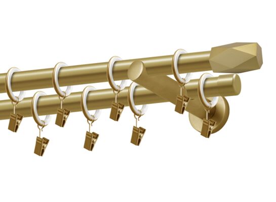 Karnisz podwójny Hex 19 mm złoty 200 cm