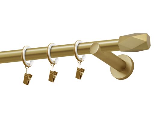 Karnisz pojedynczy Hex 19 mm złoty 200 cm