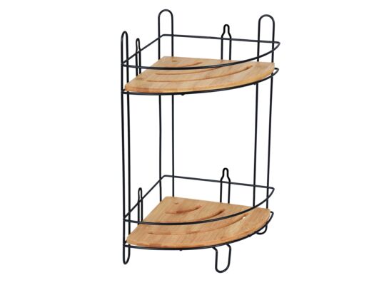 Półka narożna podwójna Umbra z bambusem czarna