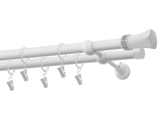 Karnisz podwójny 19/19 mm Diament biały 240 cm