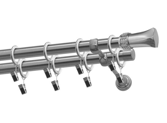 Karnisz podwójny 19/19 mm Diament nikiel 160 cm